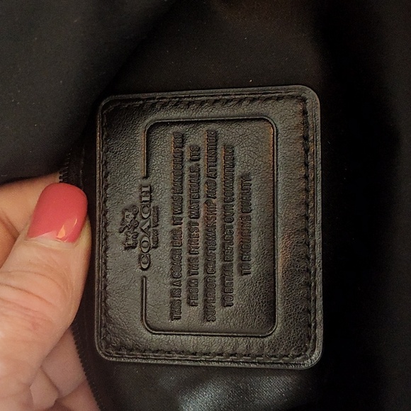 Coach Black Colette Large Monogram And Leather Shoulder Bag Like New Condition - Picture 13 of 15